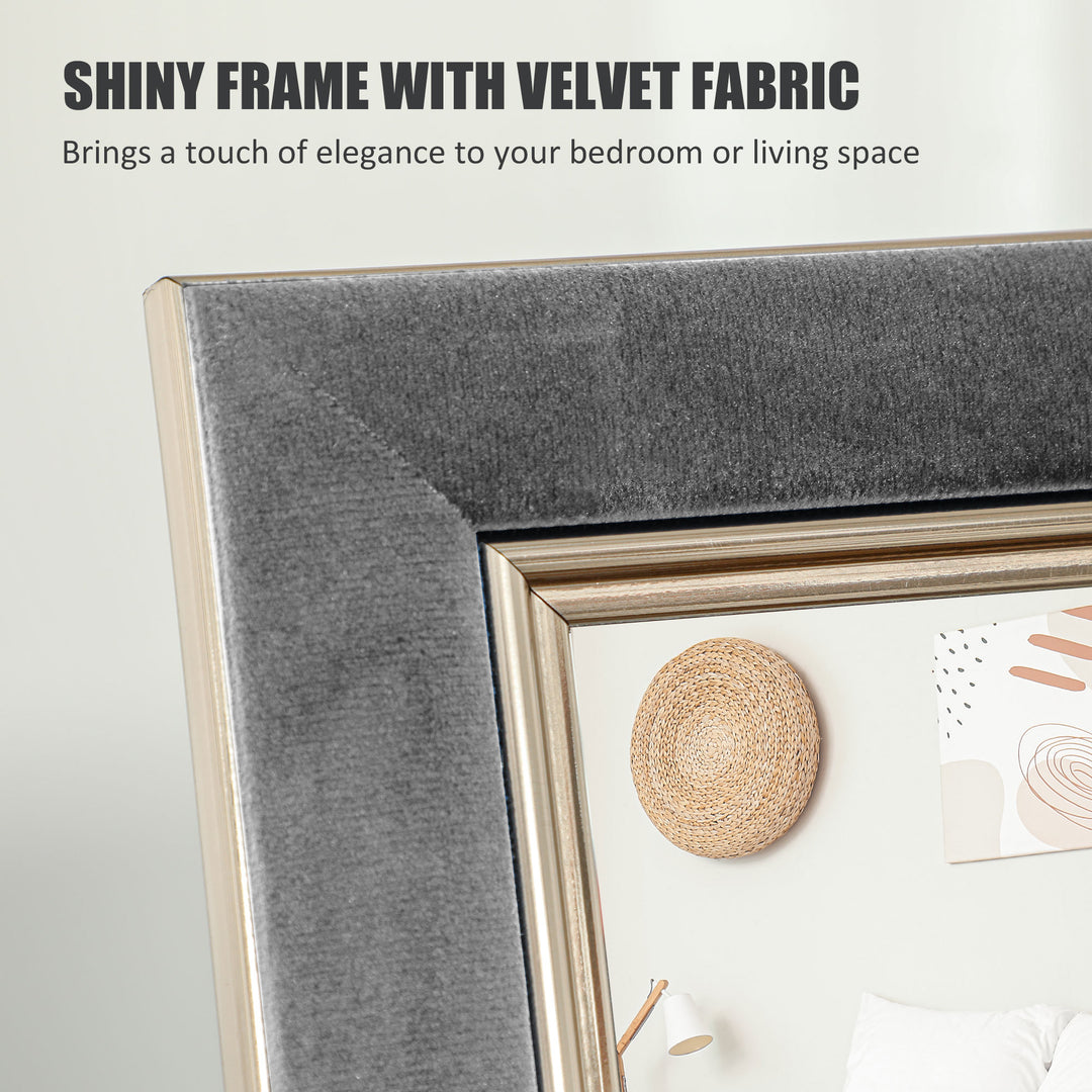 HOMCOM Floor Standing Mirror, Full Body Mirror, Free Standing, Leaning or Wall Mirror with Frame for Bedroom, Silver