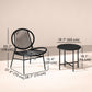 Outsunny Rattan Bistro Set, 3 Pieces Wicker Patio Furniture Set, Acapulco Chairs and Steel Table for Porch, Balcony, Black