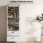 HOMCOM 67" Tall Kitchen Pantry Storage Cabinet, Kitchen Pantry Cabinet with Doors, Drawers and Adjustable Shelves, Cream White