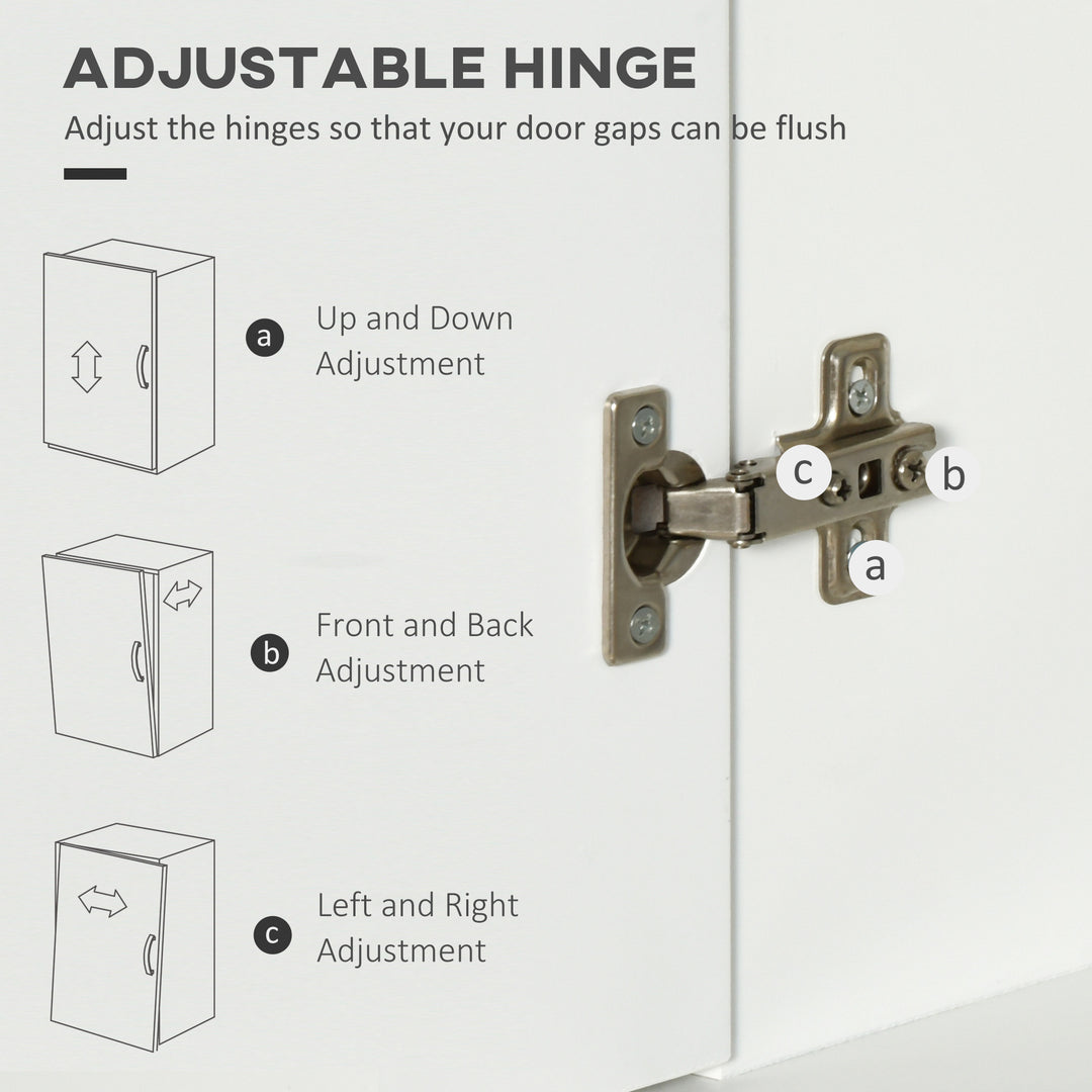 HOMCOM 72" Kitchen Pantry Cabinet, Modern Kitchen Pantry Storage Cabinet with 4 Doors and 3 Adjustable Shelves, White