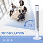 HOMCOM Freestanding Tower Fan Cooling for Home Bedroom with Oscillating, 3 Speed, 12h Timer, LED Sensor Panel, Remote Controller, White