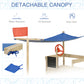 Outsunny Kids Wooden Sandbox with Cover, Foldable Sandpit, Covered Children Sand Boat Outdoor, w/Flag, Bottom Liner, for 3-8 Years Old, Natural Wood