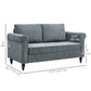 HOMCOM Vintage Loveseat, Upholstered Love Seat Furniture, Chenille-feel Fabric 2 Seater Sofa Couch with Rolled Arms, Gourd-Shaped Rubber Wood Legs for Living Room, Dark Grey
