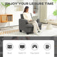 HOMCOM Modern Armchair, Upholstered Chenille Accent Chair with Wood Frame and Back Pillow for Living Room, Dark Grey