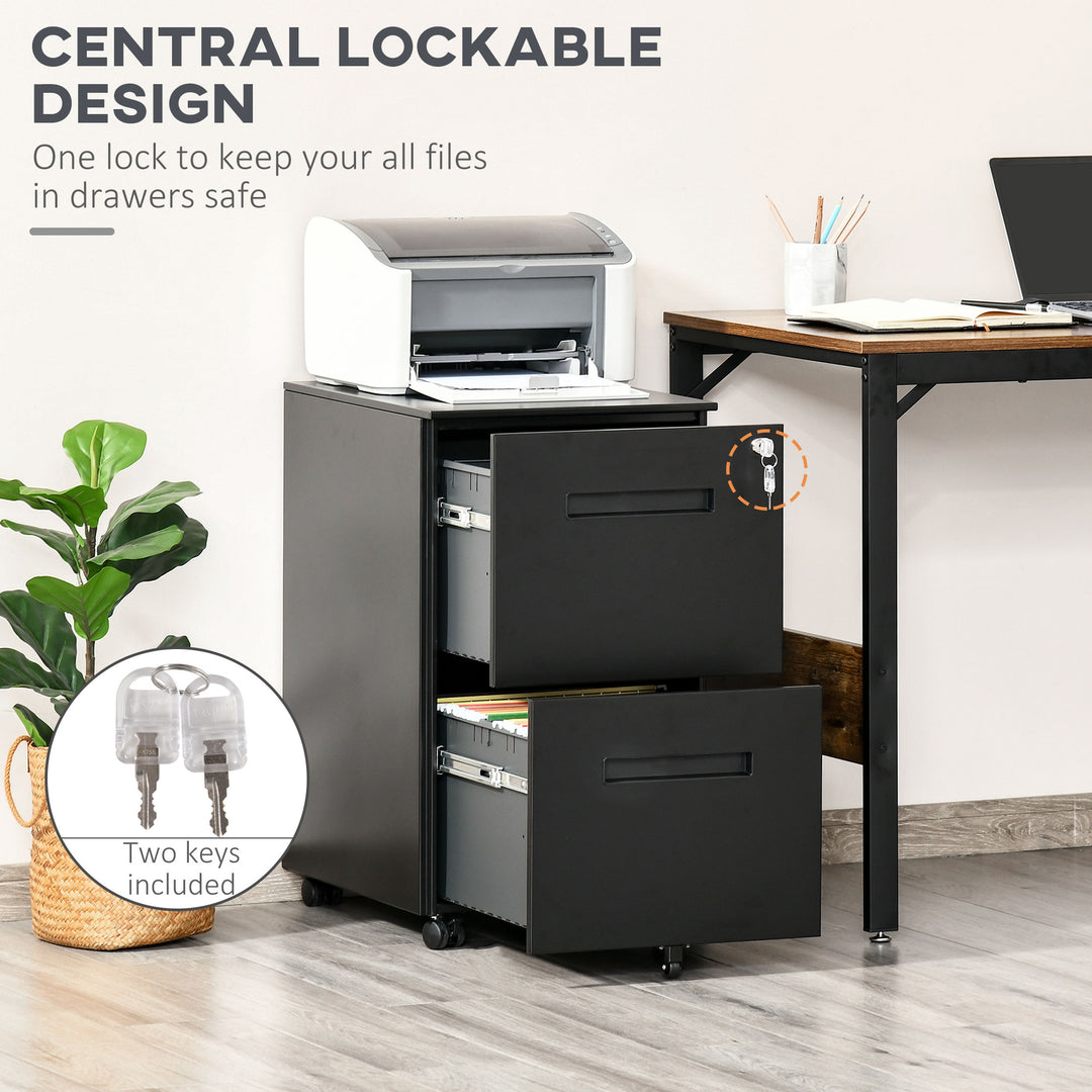 Vinsetto File Cabinet, Vertical Filing Cabinet with Adjustable Partition for A4 Letter Size, Lockable for Office, White