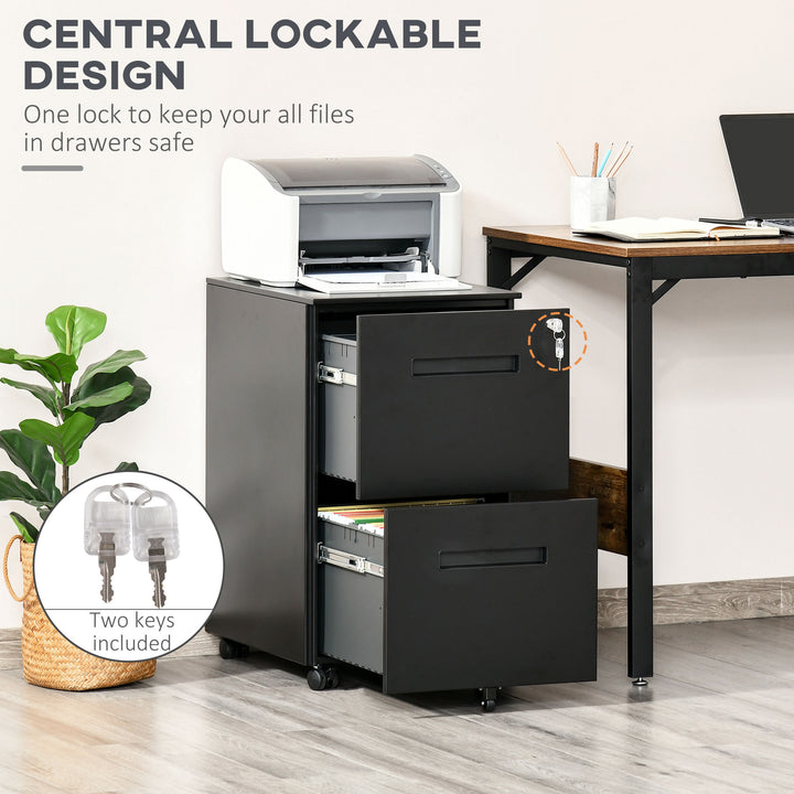 Vinsetto File Cabinet, Vertical Filing Cabinet with Adjustable Partition for A4 Letter Size, Lockable for Office, White