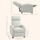 HOMCOM Fabric Recliner Chair Manual Home Theater Seating Single Reclining Sofa Chair with Padded Seat for Living Room, Dark Grey
