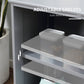 HOMCOM Kitchen Sideboard, Stackable Storage Cabinet, Sliding Glass Door Console, Serving Buffet for Kitchen & Dining Room