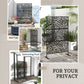 Outsunny 6.5FT Decorative Outdoor Divider, Metal Privacy Screen with Stand, Twisted Line Style, Black