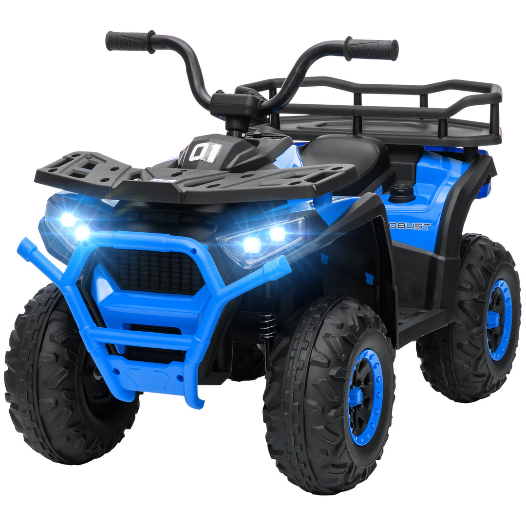 Qaba Kids ATV, 12V Battery Powered Electric Ride on Toy w/ Spring Suspension, Storage Basket, High & Low Speed, Green