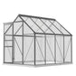 Outsunny 6' x 12' x 6.5' Walk-in Greenhouse, Polycarbonate Greenhouse with Adjustable Roof Vent, Base, Sliding Door, Clear