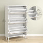 HOMCOM Narrow Shoe Storage Cabinet, 3 Flip Drawers, Adjustable Shelves, 24 Pairs Capacity, White