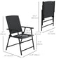 Outsunny Outdoor Wicker Dining Chair Set of 4, Rattan Foldable Chair with Steel Frame for Garden, Backyard, Porch, Brown