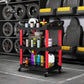HOMCOM 3-Tier Collapsible Tool Cart with Wheels, 150 LBS Capacity Folding Utility Cart with Handles for Garage Workshop, Black