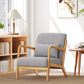 HOMCOM Armchair Upholstered Lounge Chair with Rubber Wood Frame Throw Pillows and Comfortable Cushion, White
