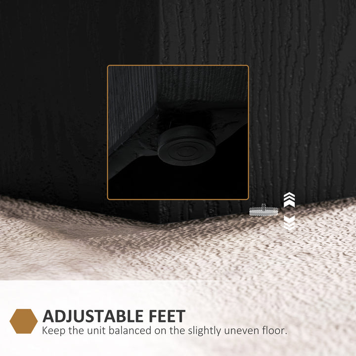 HOMCOM Hexagonal Side Table, Small End Table with 4 Adjustable Feet for Indoor, Outdoor, Black