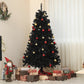 HOMCOM 7.5ft Artificial Christmas Trees with Auto Open and Steel Base, Black