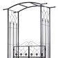 Outsunny 7Ft Outdoor Garden Arbor, Wedding Arch for Ceremony, Trellis with Scrollwork Design, Ideal for Climbing Vines and Plants, Black