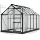 Outsunny 6' x 10' x 6.6' Polycarbonate Greenhouse, Walk-In Green House Kit Garden, Plants Grow, Galvanized Sheet Aluminum Frame with Rain Gutter, Vents and Sliding Door, Green