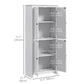 HOMCOM 72" Freestanding Storage Cabinet, Kitchen Pantry Cabinet with Doors and Shelves for Dining Room, White