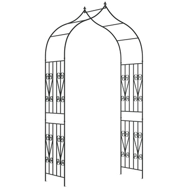Outsunny 8.7FT Garden Arch Trellis, Outdoor Wedding Arbor for Ceremony with Scrollwork Design for Climbing Roses, Vines and Plants