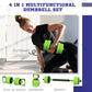 Soozier 88lbs 4-in-1 Adjustable Weight Dumbbell Set, Barbell, Kettlebell, Push Up Stand, Green