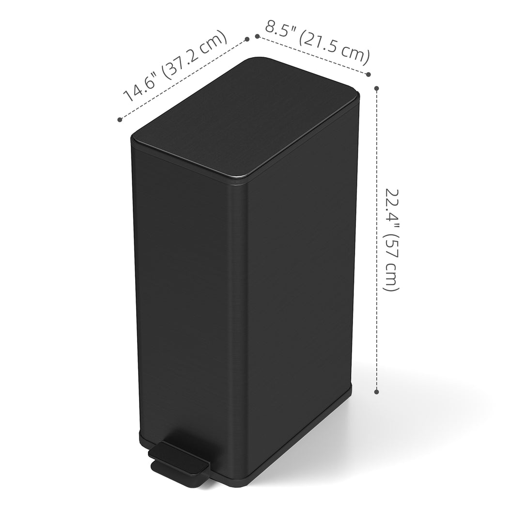 HOMCOM 5.3 Gallon Stainless Steel Kitchen Garbage Can with Soft-close Lid, Foot Pedal, Fingerprint-Proof, Silver