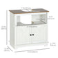 kleankin Farmhouse Bathroom Sink Cabinet, Pedestal Sink Storage Cabinet with Double Doors and Shelves, White