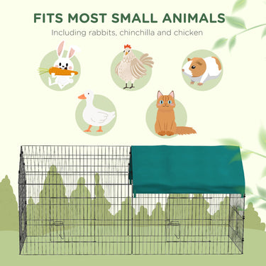 PawHut 87" Small Animal Cage with Roof, Indoor/Outdoor Use,  for Chicken, Rabbits, Chinchillas, Green
