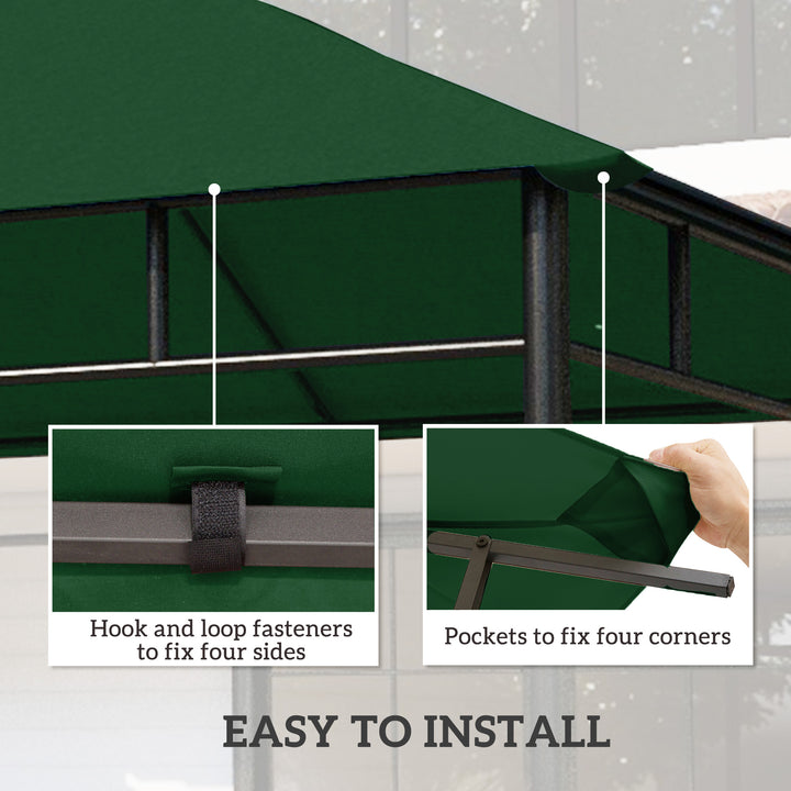 Outsunny 10' x 10' Square Gazebo Canopy Replacement UV Protected Top Cover Sun Shade Coffee