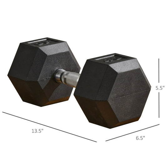 Soozier 40lbs Rubber Hex Dumbbells Weight Dumbbell Hand Weight Barbell for Body Fitness Training for Home Office Gym, Black