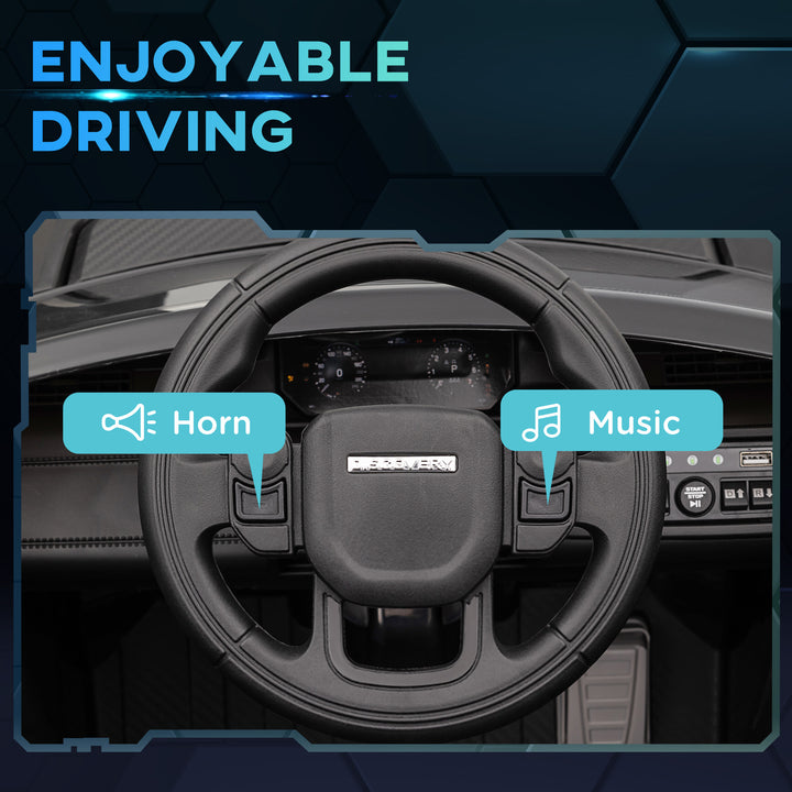 Qaba Land Rover Discovery Sport Licensed 12V Ride on Car w/ Remote, Soft Start, LED Lights, Music Horn, Red