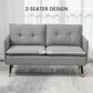 HOMCOM 55" Loveseat Sofa for Bedroom, Modern Love Seats Furniture with Button Tufting, Upholstered Small Couch for Living Room, Small Space, Grey