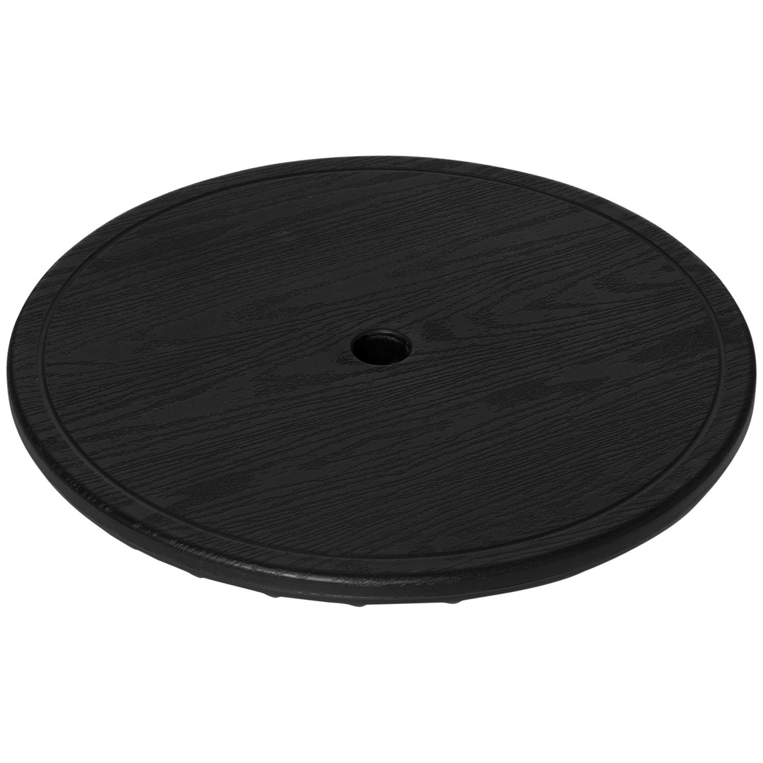 Outsunny 19.7" Round Patio Umbrella Table Tray for Swimming Pool, Beach, Patio, Deck, Garden, Easy to Install, Black