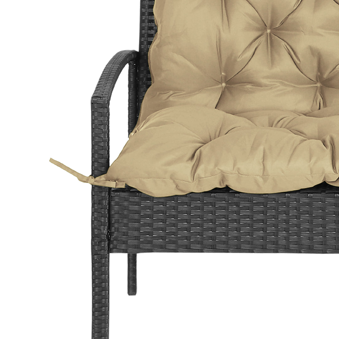 Outsunny Porch Swing Cushion Garden Bench Cushion with Backrest, Non-Slip 2-seater Soft Pad, Swing Chair Mat Replacement for Indoor and Outdoor, 39.4" x 38.6", Dark Grey