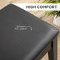 HOMCOM Classic Piano Bench Stool, PU Leather Padded Keyboard Seat with Rubber Wood Legs and Music Storage Compartment, Smooth Seat, Black