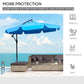 Outsunny 9FT Offset Hanging Patio Umbrella Cantilever Umbrella with Easy Tilt Adjustment, Cross Base and 8 Ribs for Backyard, Poolside, Lawn and Garden, White