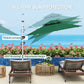 Outsunny 10 FT Cantilever Patio Umbrella with 360Â° Rotation & Adjustable Height, Cross Base, Crank and Tilt, Dark Green