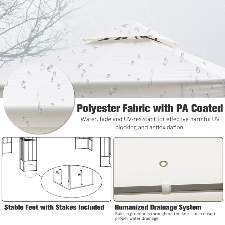 Outsunny 10' x 10' Outdoor Garden Metal Gazebo Patio Canopy Marquee Patio Party Tent Canopy Shelter Vented Roof Decorative Frame, Cream