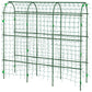 Outsunny Arched Garden Trellis w/ Climbing Net Metal Cucumber Plant Trellis A-Frame for Climbing Plants 57" x 66" x 81"