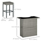 Outsunny 5 Pieces Patio Bar Set, Outdoor PE Rattan Wicker High Top Outdoor Table and Chairs Outdoor Bar Set with Tempered Glass Top Bar Table and Shelves, 4 Bar Chairs, Dark Brown