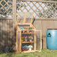 Outsunny Wooden Cold Frame Greenhouse, Raised Planter Bed Protection with Openable Top and 3 Shelves for Outdoor Indoor, 27.5" x 19.75" x 47.25", Brown