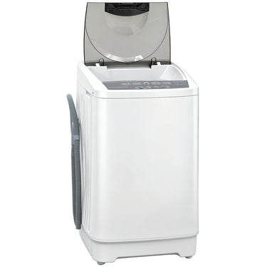 HOMCOM Compact Washer, Portable Washing Machine, Full Automatic Washer with 8 Programs and 6 Water Levels, White