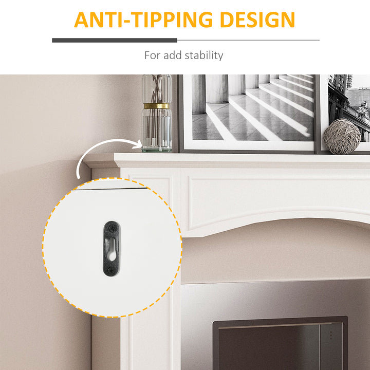 HOMCOM Modern Fireplace Mantel, Surround Mantel for Fireplace with Decorative Pattern Interior Width 29", White