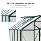 Outsunny 6' x 10' x 6.6' Polycarbonate Greenhouse, Walk-In Green House Kit Garden, Plants Grow, Galvanized Sheet Aluminum Frame with Rain Gutter, Vents and Sliding Door, Green