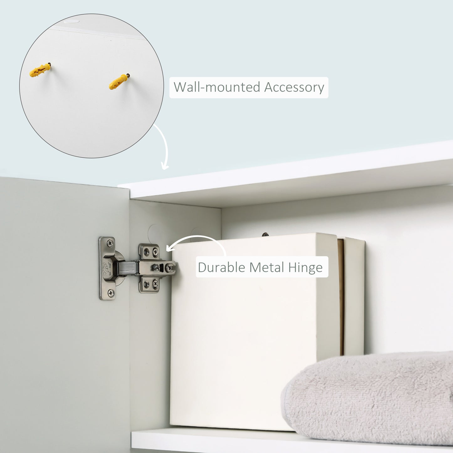 kleankin Medicine Cabinet with Mirror, Wall Mounted Bathroom Mirror Cabinet, Bathroom Wall Cabinet with 3 Open Shelves, Natural