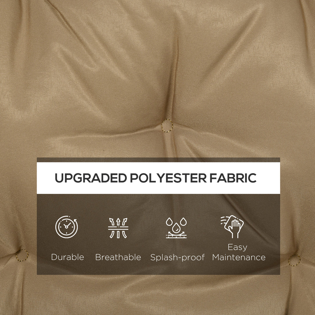 Outsunny Porch Swing Cushion Garden Bench Cushion with Backrest, Non-Slip 3-Seater Soft Pad, Swing Chair Mat Replacement for Indoor and Outdoor, 59.1" x 38.6", Khaki