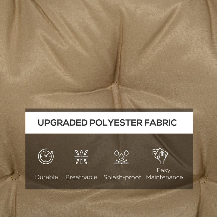 Outsunny Porch Swing Cushion Garden Bench Cushion with Backrest, Non-Slip 3-Seater Soft Pad, Swing Chair Mat Replacement for Indoor and Outdoor, 59.1" x 38.6", Khaki