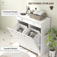 HOMCOM Laundry Cabinet, Tilt Out Laundry Hamper Cabinet with 2 Baskets, Bathroom Hamper Cabinet with 2 Drawers, Black
