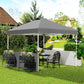 Outsunny 10' x 10' Pop Up Canopy Tent with 2 Half Sidewalls, UV50+ Height Adjustable Instant Sun Shelter, White